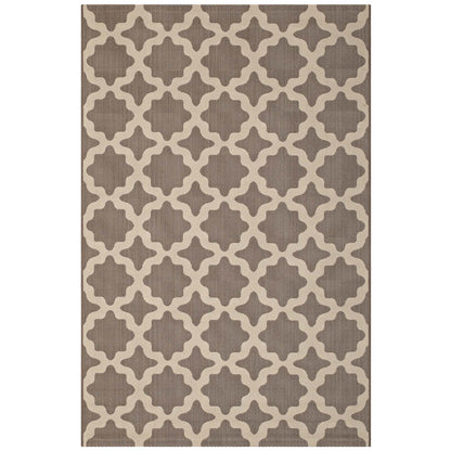 Cerelia Moroccan Trellis 9x12 Indoor and Outdoor Area Rug, Beige, 23093