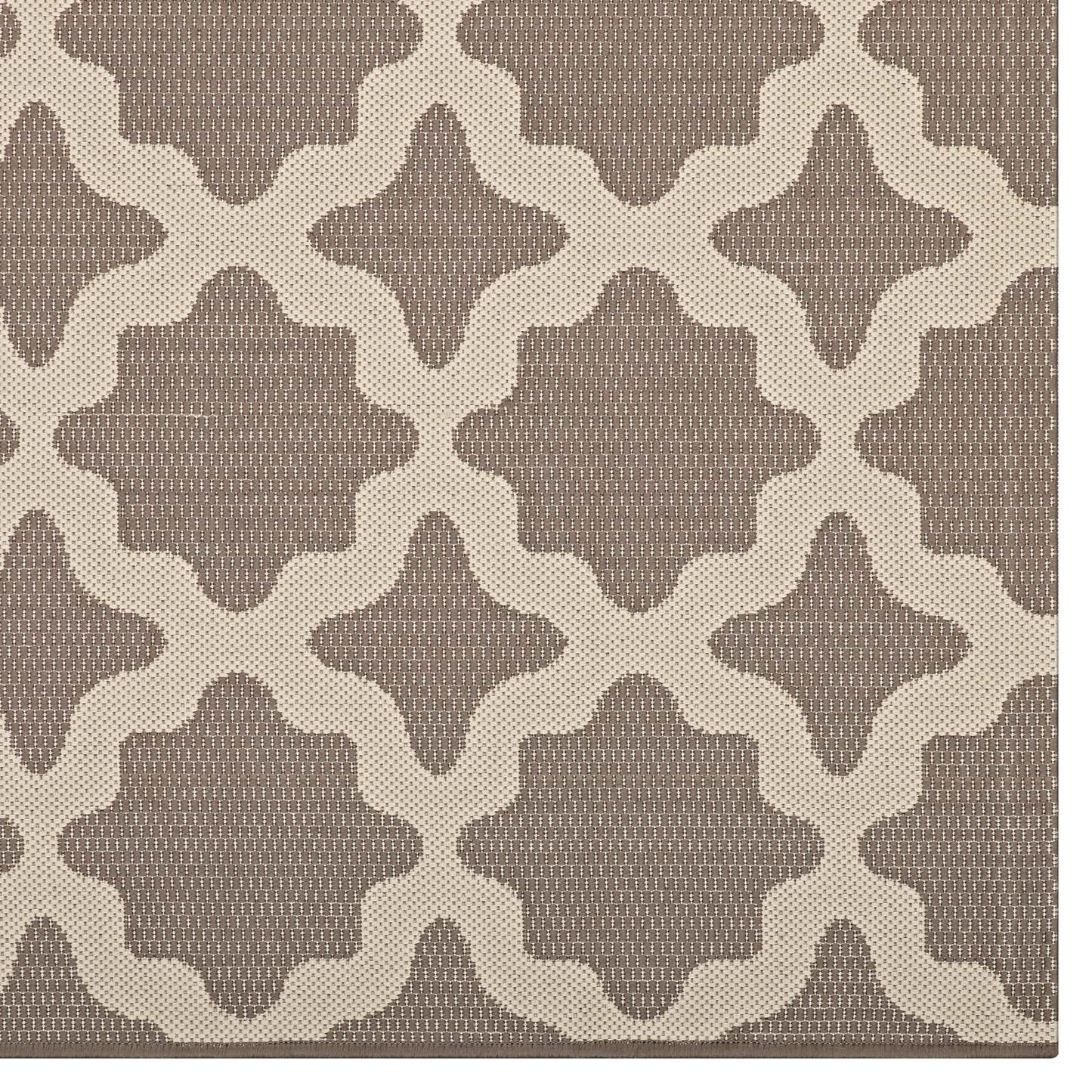 Cerelia Moroccan Trellis 9x12 Indoor and Outdoor Area Rug, Beige, 23093