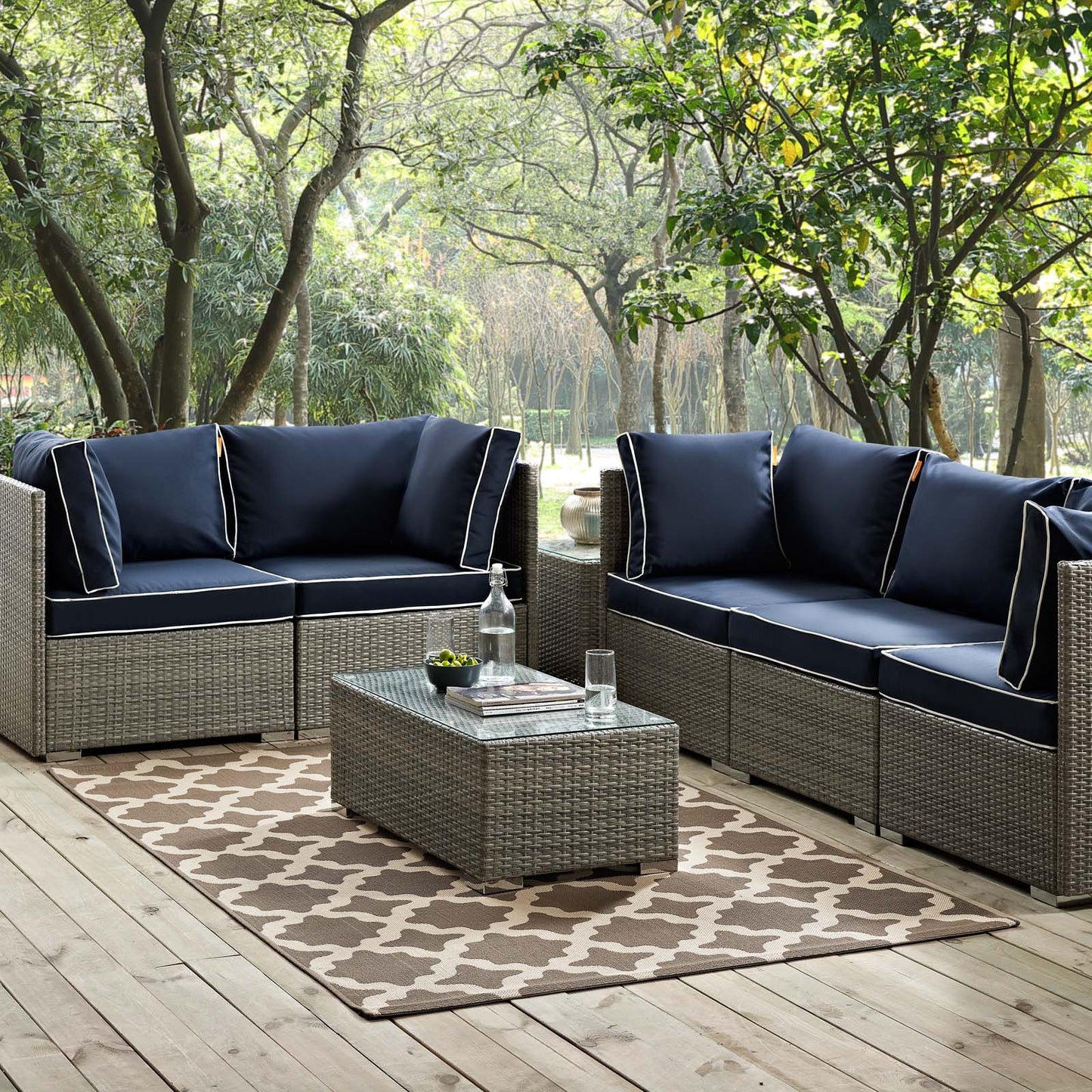 Cerelia Moroccan Trellis 9x12 Indoor and Outdoor Area Rug, Beige, 23093