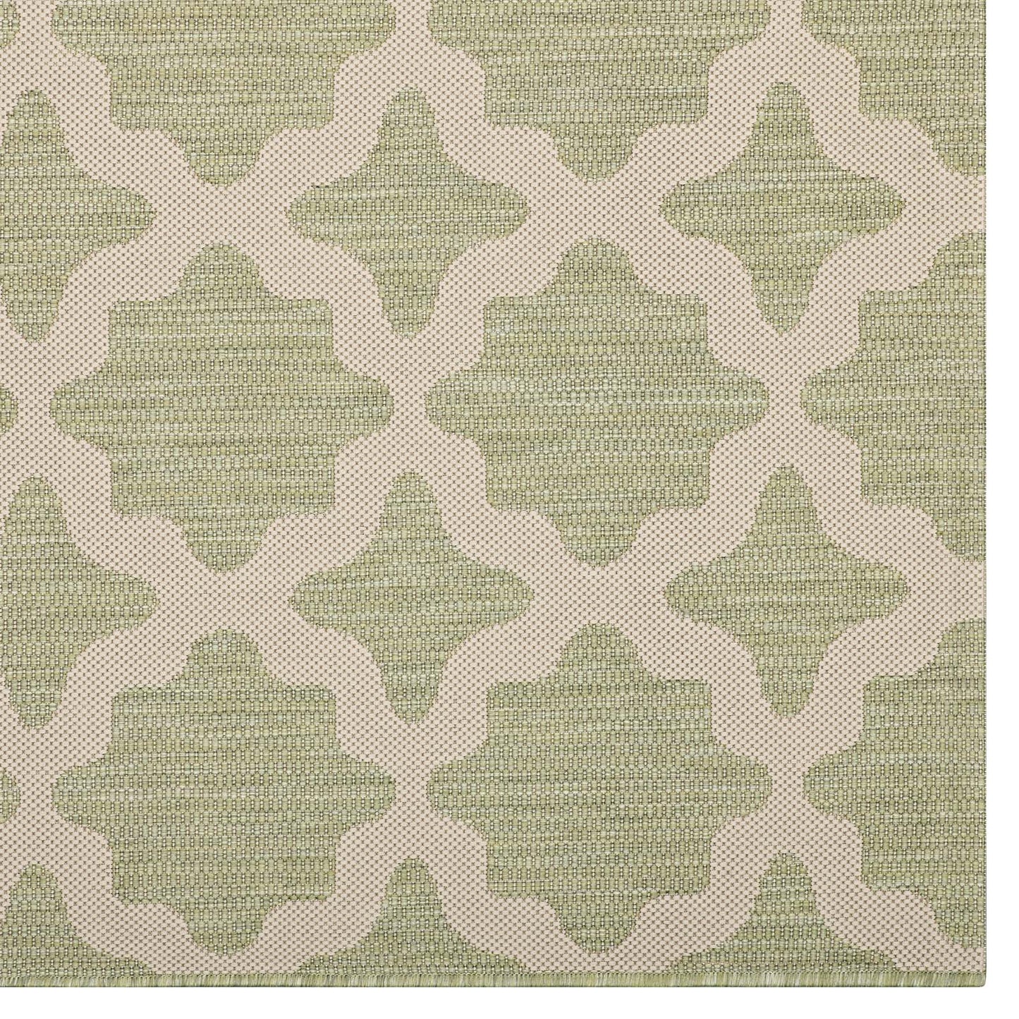 Cerelia Moroccan Trellis 4x6 Indoor and Outdoor Area Rug, Beige Green, 23094