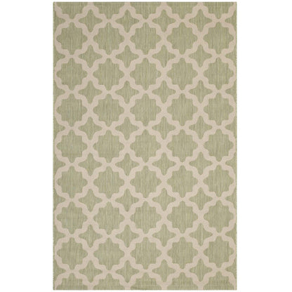 Cerelia Moroccan Trellis 5x8 Indoor and Outdoor Area Rug, Fabric, Multi Green 14929