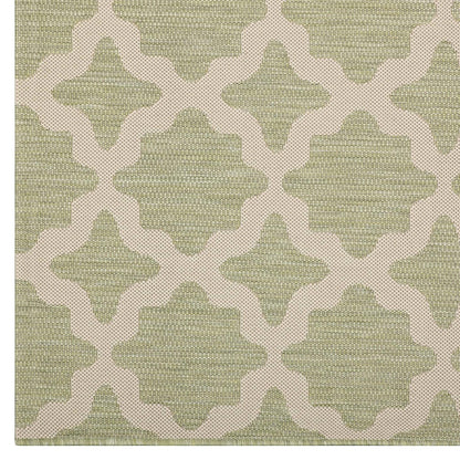 Cerelia Moroccan Trellis 5x8 Indoor and Outdoor Area Rug, Fabric, Multi Green 14929