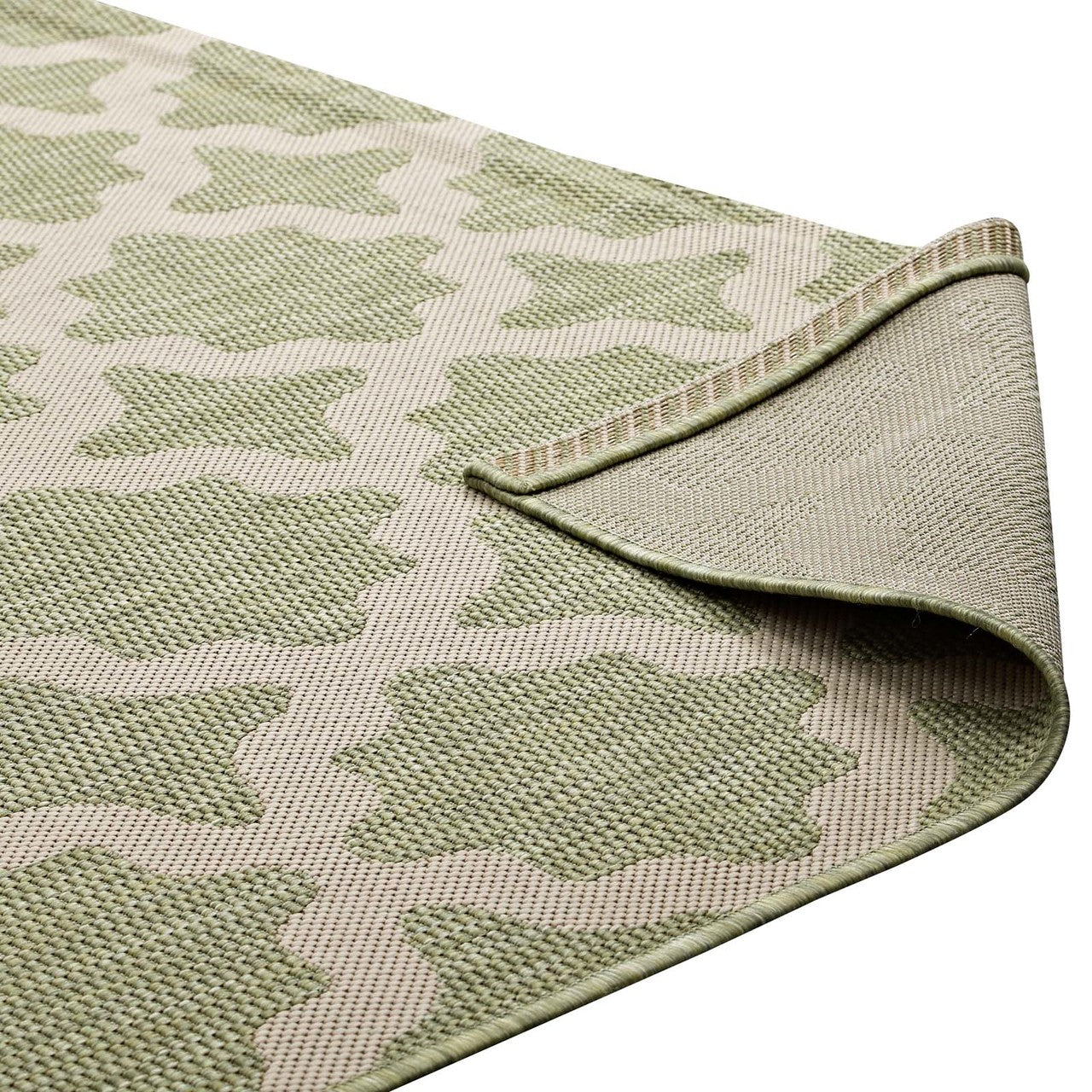 Cerelia Moroccan Trellis 5x8 Indoor and Outdoor Area Rug, Fabric, Multi Green 14929