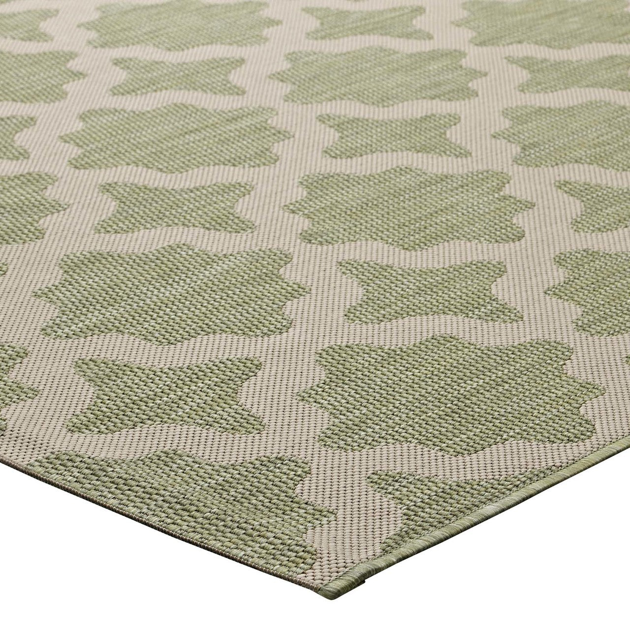 Cerelia Moroccan Trellis 8x10 Indoor and Outdoor Area Rug, Fabric, Multi Green 14930