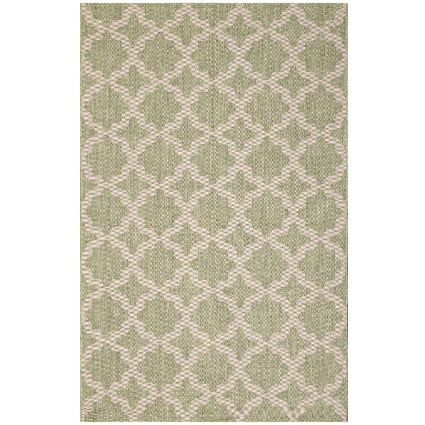 Cerelia Moroccan Trellis 9x12 Indoor and Outdoor Area Rug, Beige Green, 23095
