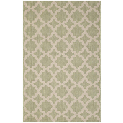 Cerelia Moroccan Trellis 9x12 Indoor and Outdoor Area Rug, Beige Green, 23095