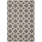 Cerelia Moroccan Trellis 4x6 Indoor and Outdoor Area Rug, Grey Gray and Beige, 23097