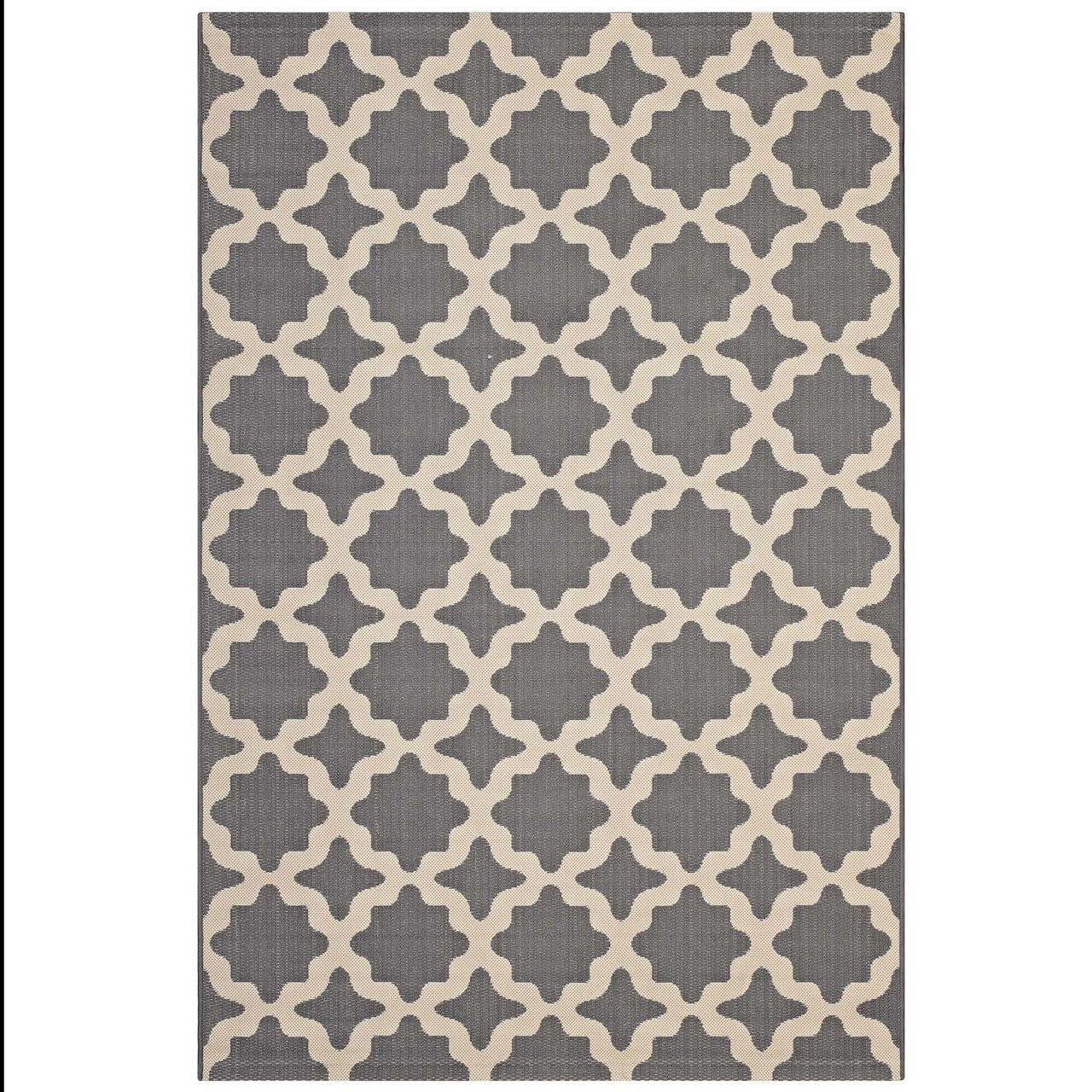 Cerelia Moroccan Trellis 5x8 Indoor and Outdoor Area Rug, Fabric, Multi Grey Gray 14933