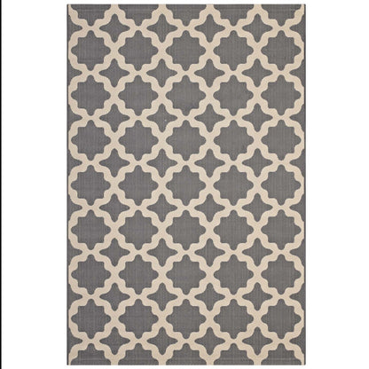 Cerelia Moroccan Trellis 5x8 Indoor and Outdoor Area Rug, Fabric, Multi Grey Gray 14933