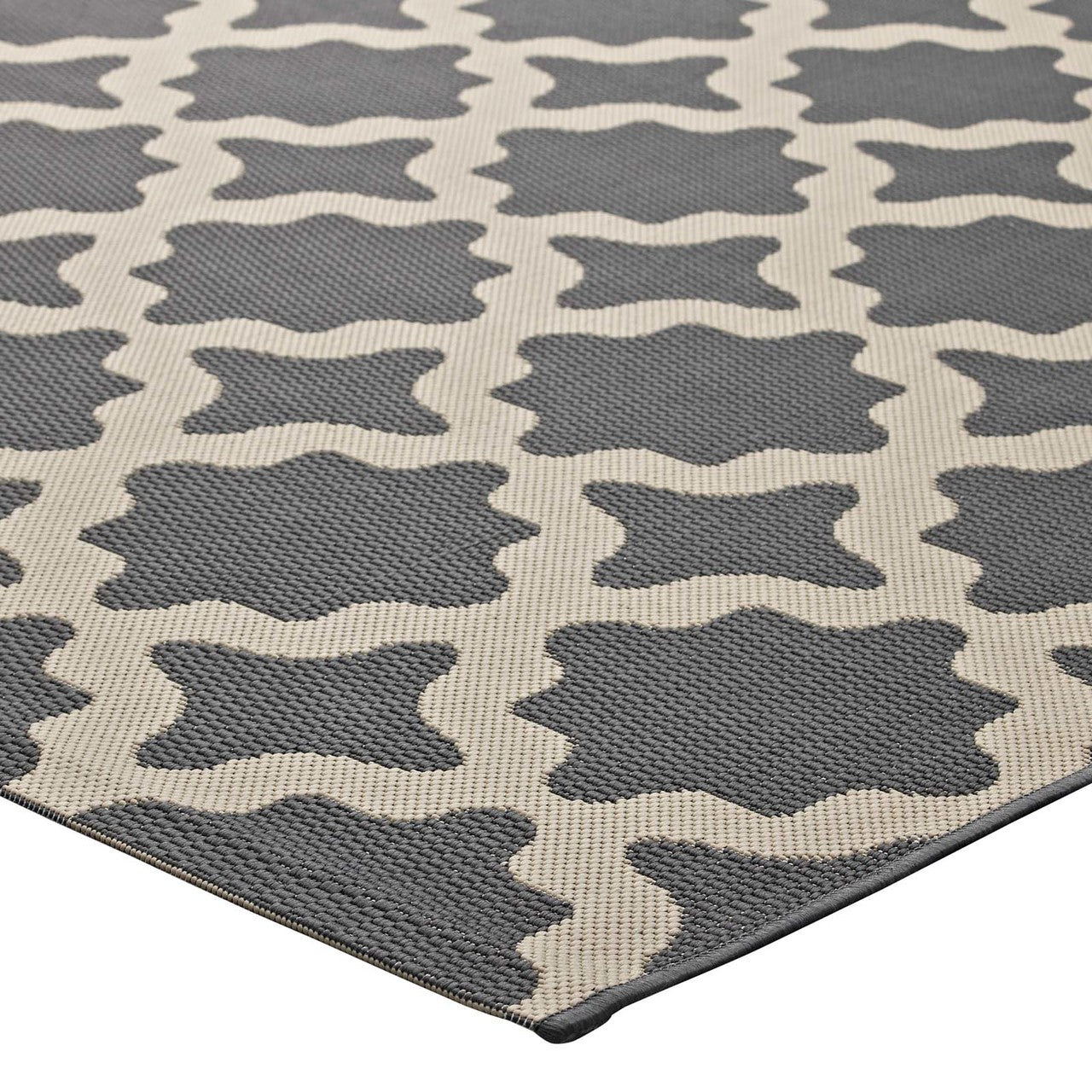 Cerelia Moroccan Trellis 5x8 Indoor and Outdoor Area Rug, Fabric, Multi Grey Gray 14933