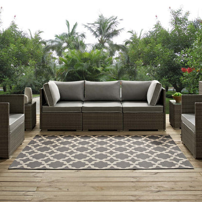 Cerelia Moroccan Trellis 5x8 Indoor and Outdoor Area Rug, Fabric, Multi Grey Gray 14933