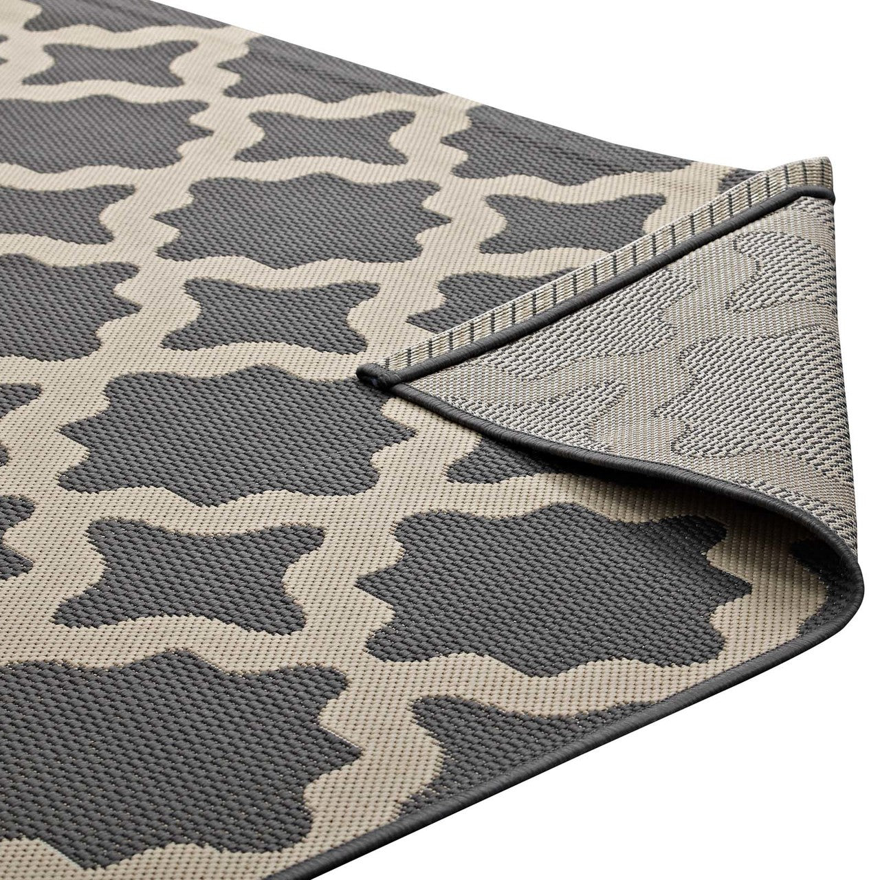Cerelia Moroccan Trellis 8x10 Indoor and Outdoor Area Rug, Fabric, Multi Grey Gray 14934