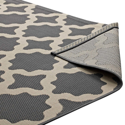 Cerelia Moroccan Trellis 8x10 Indoor and Outdoor Area Rug, Fabric, Multi Grey Gray 14934