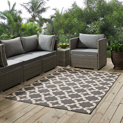 Cerelia Moroccan Trellis 8x10 Indoor and Outdoor Area Rug, Fabric, Multi Grey Gray 14934