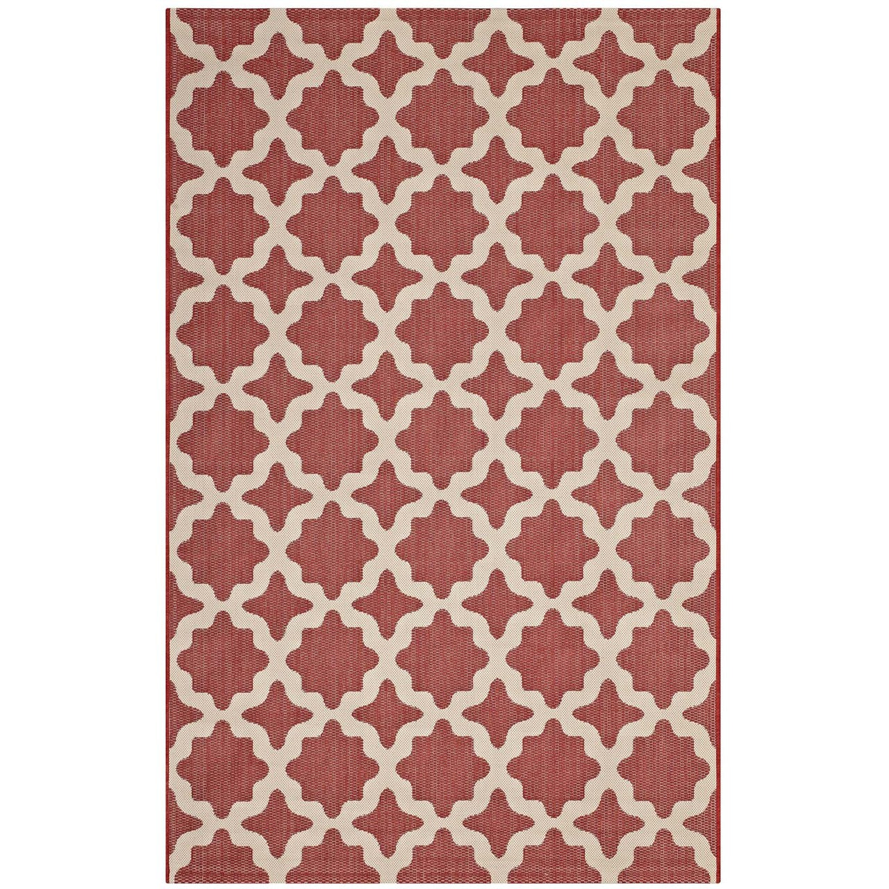 Cerelia Moroccan Trellis 5x8 Indoor and Outdoor Area Rug, Fabric, Multi Red 14935