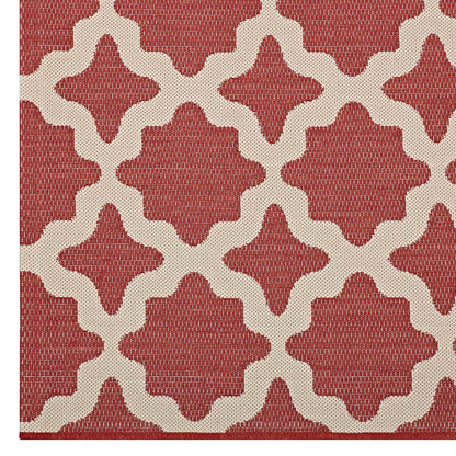 Cerelia Moroccan Trellis 8x10 Indoor and Outdoor Area Rug, Fabric, Multi Red 14936