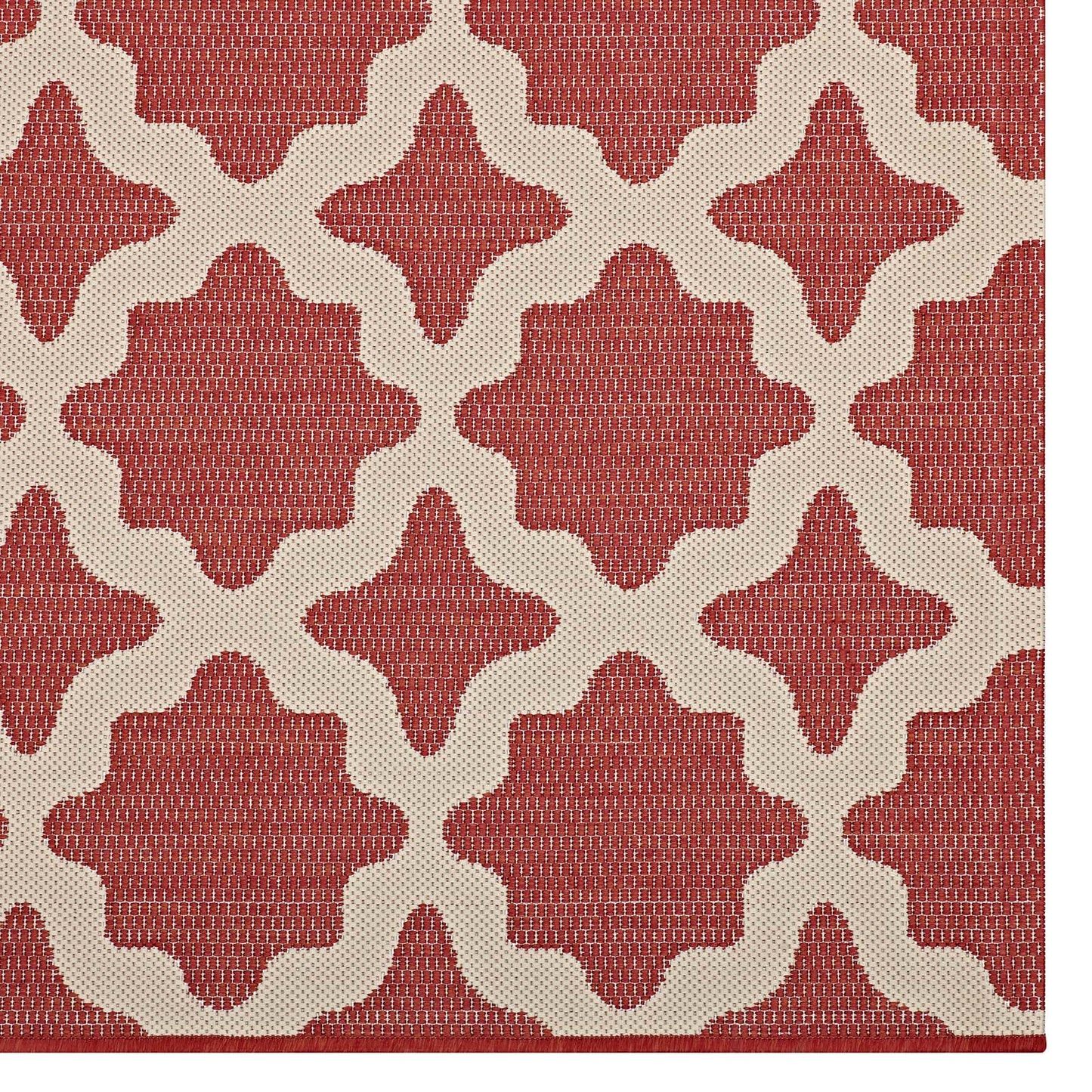 Cerelia Moroccan Trellis 9x12 Indoor and Outdoor Area Rug, Red Beige, 23100