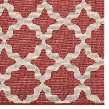 Cerelia Moroccan Trellis 9x12 Indoor and Outdoor Area Rug, Red Beige, 23100