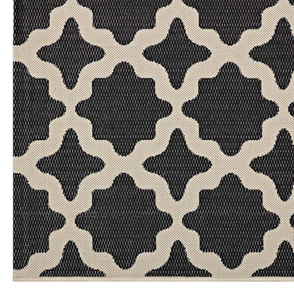 Cerelia Moroccan Trellis 5x8 Indoor and Outdoor Area Rug, Fabric, Multi Black 14937
