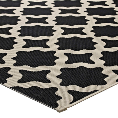 Cerelia Moroccan Trellis 5x8 Indoor and Outdoor Area Rug, Fabric, Multi Black 14937