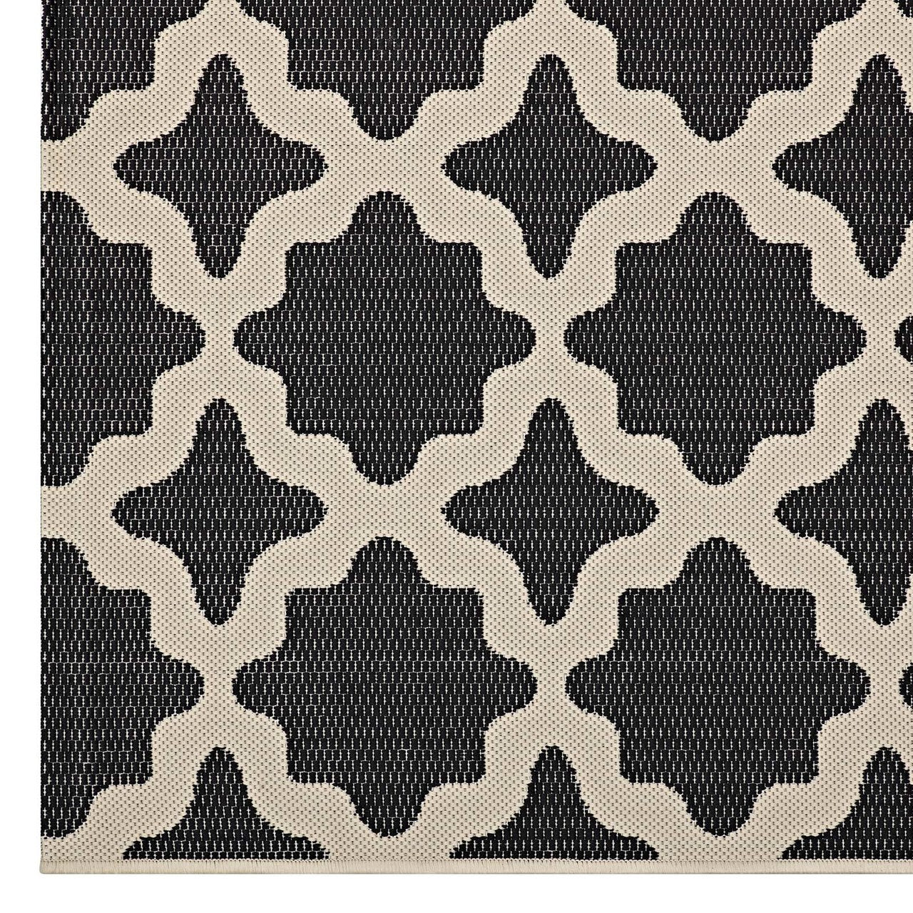 Cerelia Moroccan Trellis 8x10 Indoor and Outdoor Area Rug, Fabric, Multi Black 14938