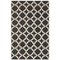 Cerelia Moroccan Trellis 9x12 Indoor and Outdoor Area Rug, Black Beige, 23102
