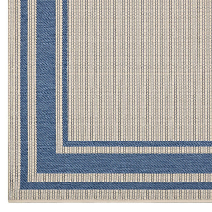Rim Solid Border Borderline 5x8 Indoor and Outdoor Area Rug, Fabric, Multi Beige 14941