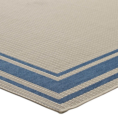 Rim Solid Border Borderline 5x8 Indoor and Outdoor Area Rug, Fabric, Multi Beige 14941