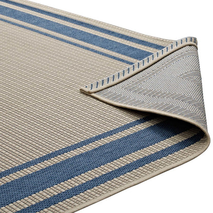 Rim Solid Border Borderline 5x8 Indoor and Outdoor Area Rug, Fabric, Multi Beige 14941