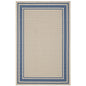 Rim Solid Border 9x12 Indoor and Outdoor Area Rug, Blue Beige, 23106