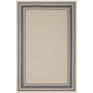 Rim Solid Border 4x6 Indoor and Outdoor Area Rug, Grey Gray and Beige, 23107