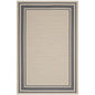 Rim Solid Border Borderline 5x8 Indoor and Outdoor Area Rug, Fabric, Multi Beige 14943