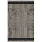 Optica Chevron With End Borders 5x8 Indoor and Outdoor Area Rug, Fabric, Multi Black 14949