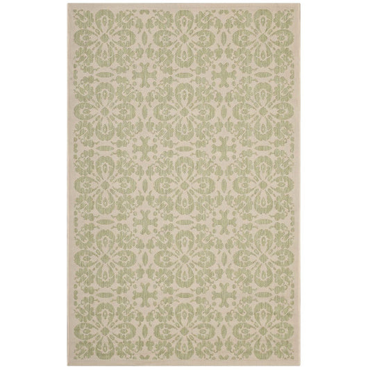 Ariana Vintage Floral Trellis 5x8 Indoor and Outdoor Area Rug, Fabric, Multi Green 14953