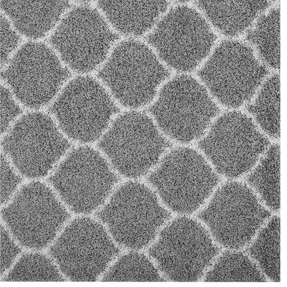 Solvea Moroccan Trellis 5x8 Shag Area Rug, Fabric, Multi Grey Gray 14963