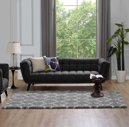 Solvea Moroccan Trellis 5x8 Shag Area Rug, Fabric, Multi Grey Gray 14963