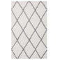 Toryn Diamond Lattice 5x8 Shag Area Rug, Fabric, Multi Ivory White 14977