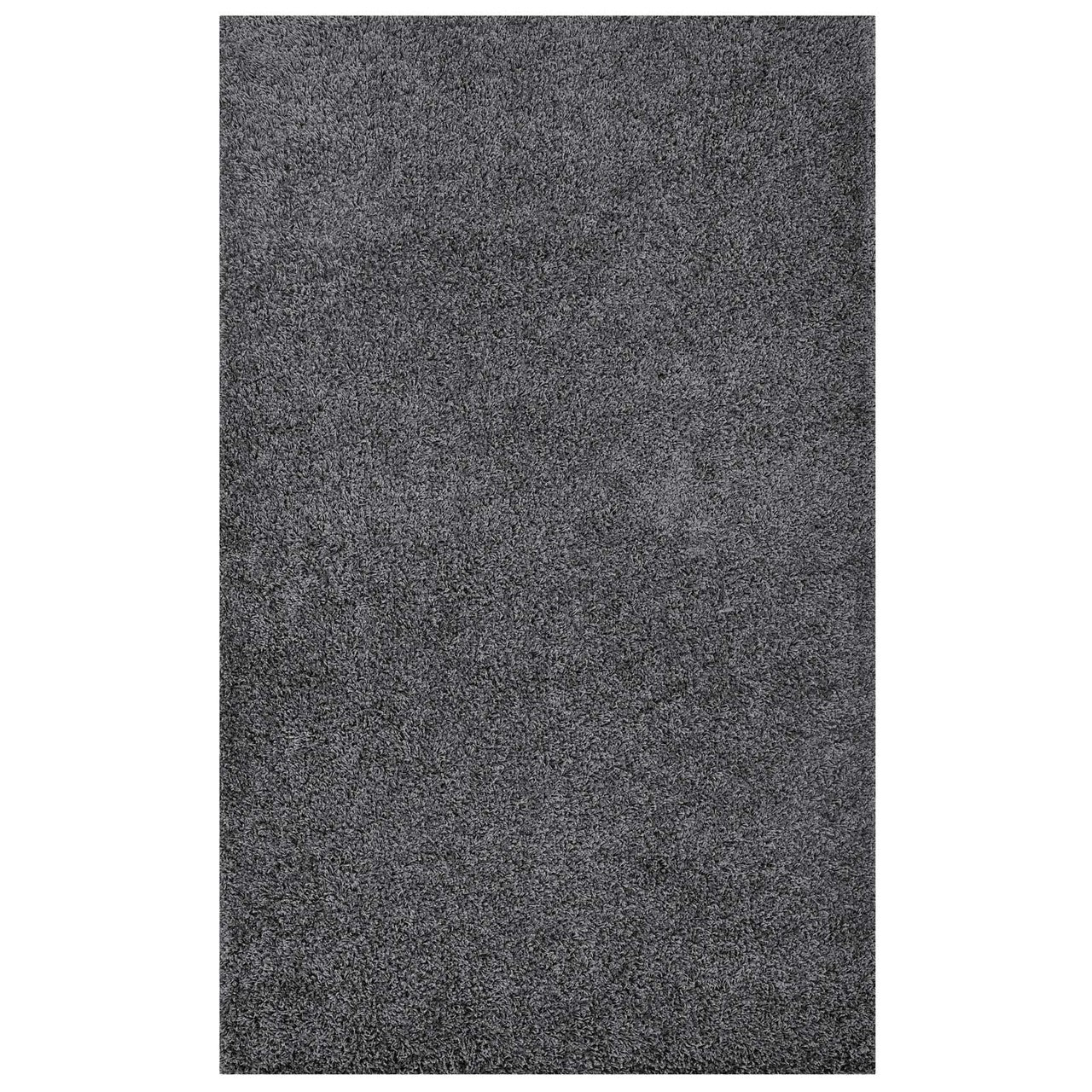 Enyssa Solid 5x8 Shag Area Rug, Fabric, Dark Grey Gray 14987