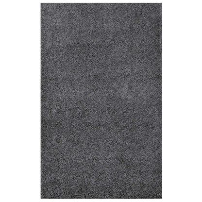 Enyssa Solid 5x8 Shag Area Rug, Fabric, Dark Grey Gray 14987