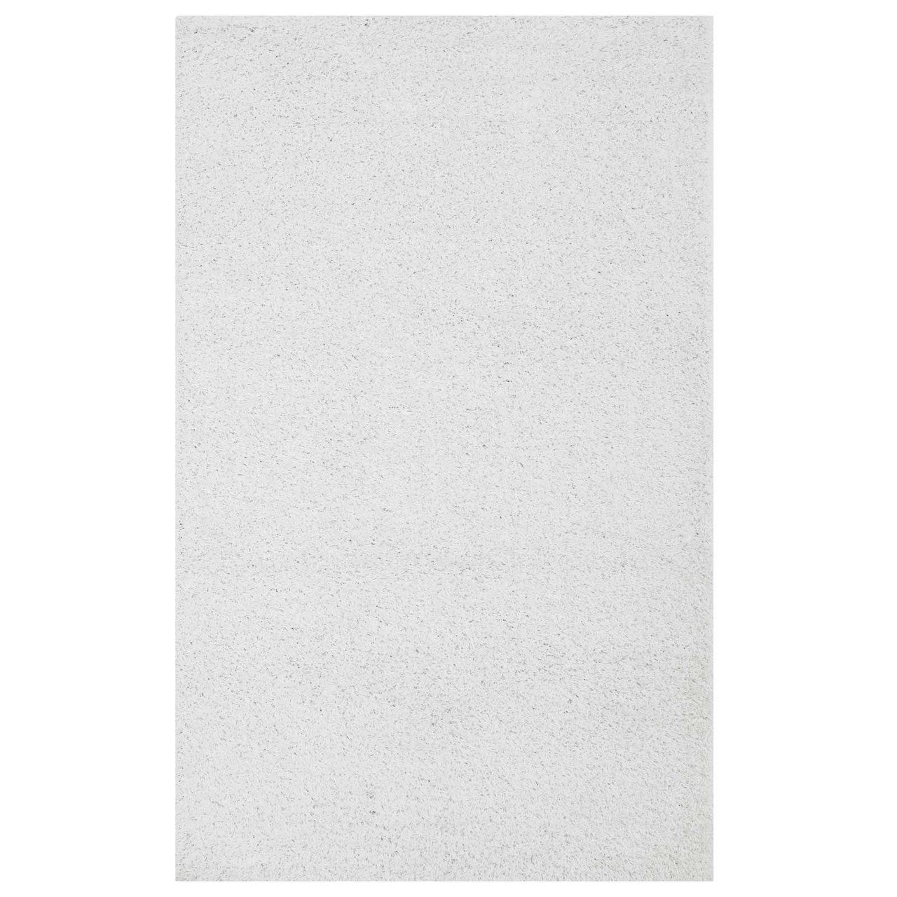 Enyssa Solid 5x8 Shag Area Rug, Fabric, Ivory White 14989