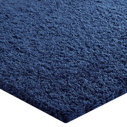 Enyssa Solid 5x8 Shag Area Rug, Fabric, Navy Blue 14991