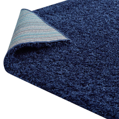 Enyssa Solid 5x8 Shag Area Rug, Fabric, Navy Blue 14991