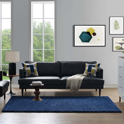 Enyssa Solid 5x8 Shag Area Rug, Fabric, Navy Blue 14991