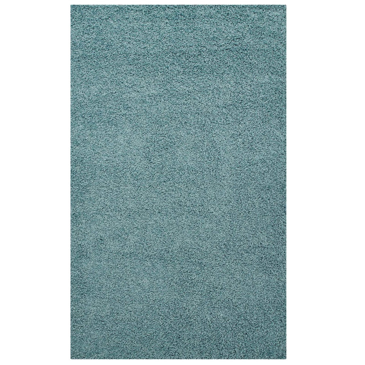 Enyssa Solid 5x8 Shag Area Rug, Fabric, Blue 14993