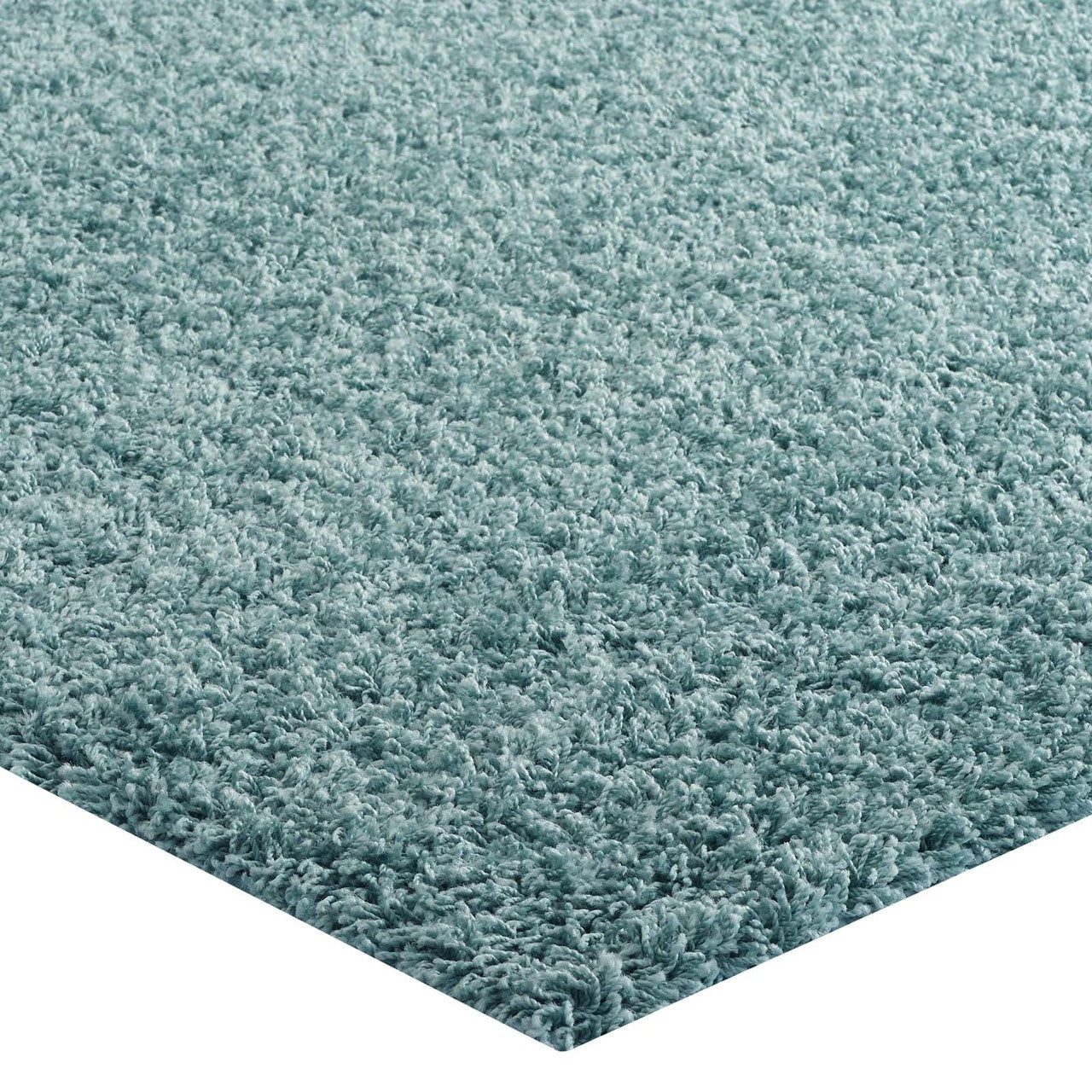 Enyssa Solid 5x8 Shag Area Rug, Fabric, Blue 14993