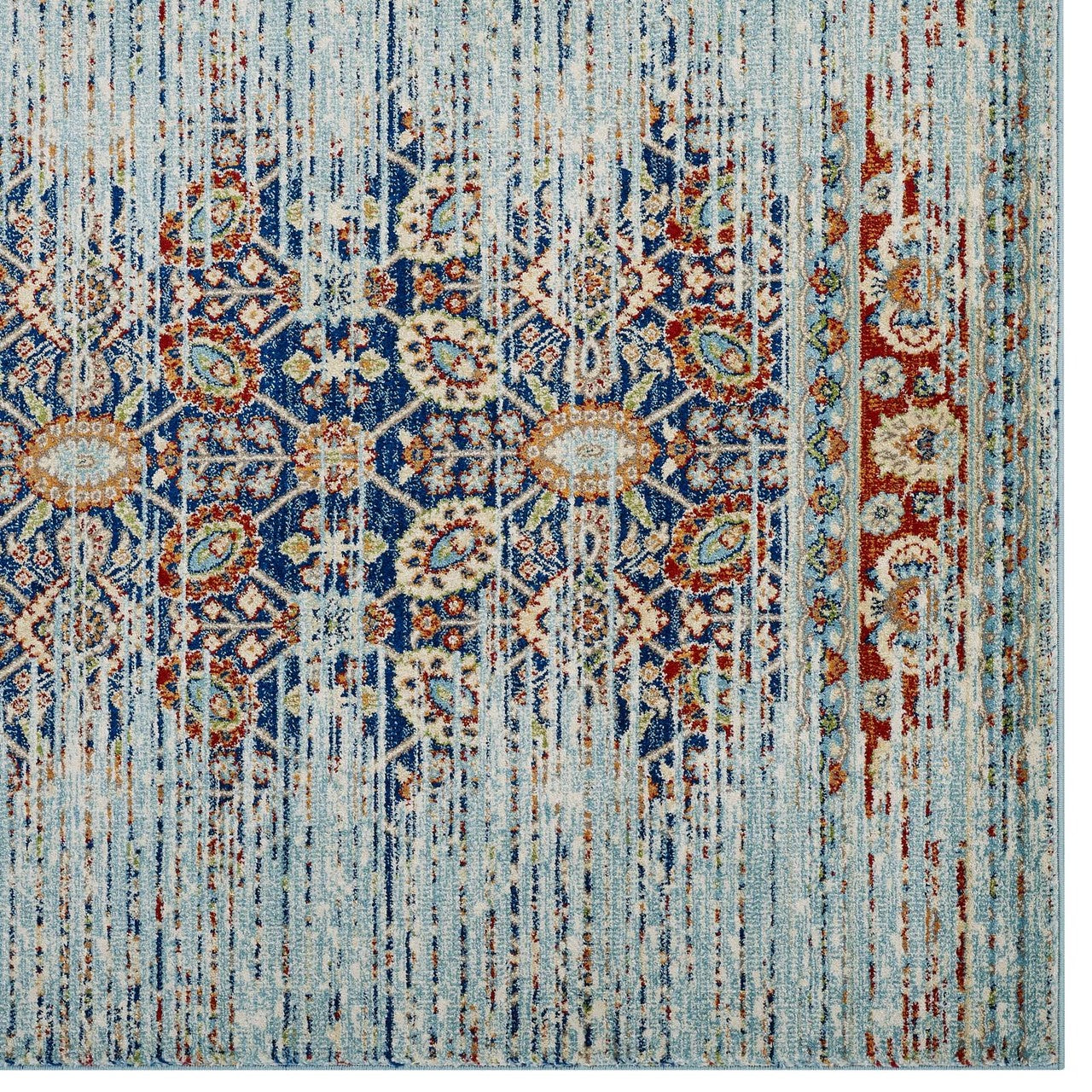 Naria Distressed Persian Medallion 5x8 Area Rug, Fabric, Multi Colorful 14997