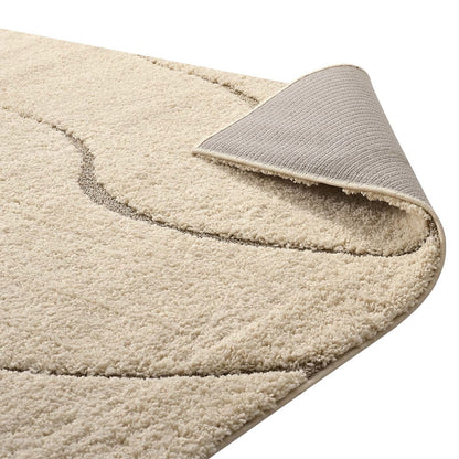 Abound Abstract Swirl 5x8 Shag Area Rug, Fabric, Multi Beige 15005
