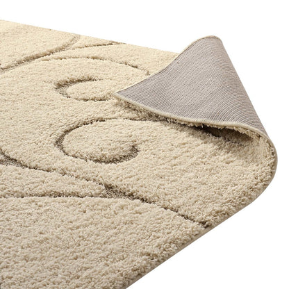 Burgeon Scrolling Vine 5x8 Shag Area Rug, Fabric, Multi Beige 15007