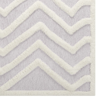 Pathway Abstract Chevron 5x8 Shag Area Rug, Fabric, Multi Grey Gray 15017