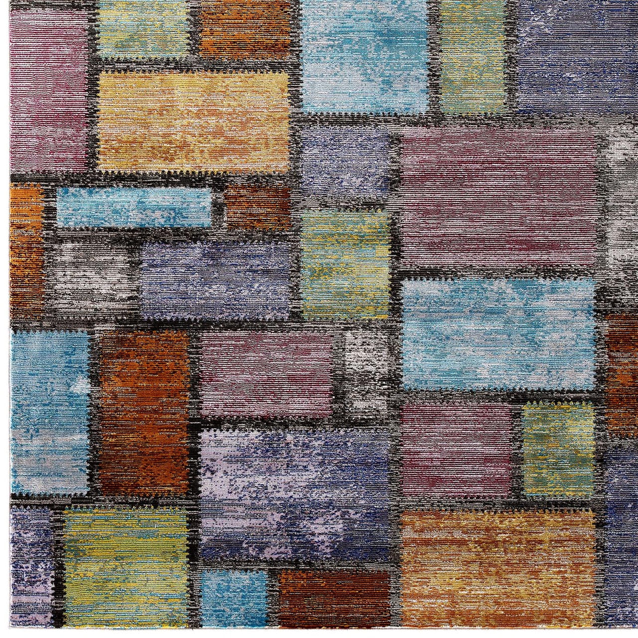 Success Nyssa Abstract Geometric Mosaic 5x8 Area Rug, Fabric, Multi Colorful 15598